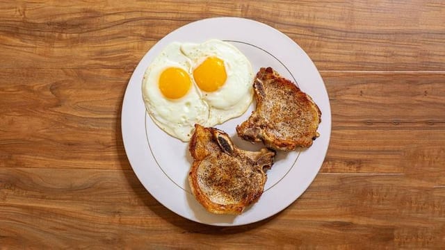 Pork Chop Breakfast Plate.
