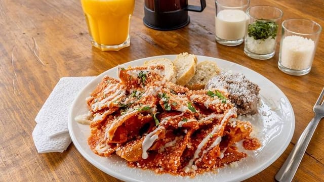 Chilaquiles [Fried Tortillas in Salsa].